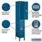 Salsbury Industries Wardrobe Locker, 12" W, 15" D, 78" H, (1) Wide, (2) Openings, Blue 62165BL-A